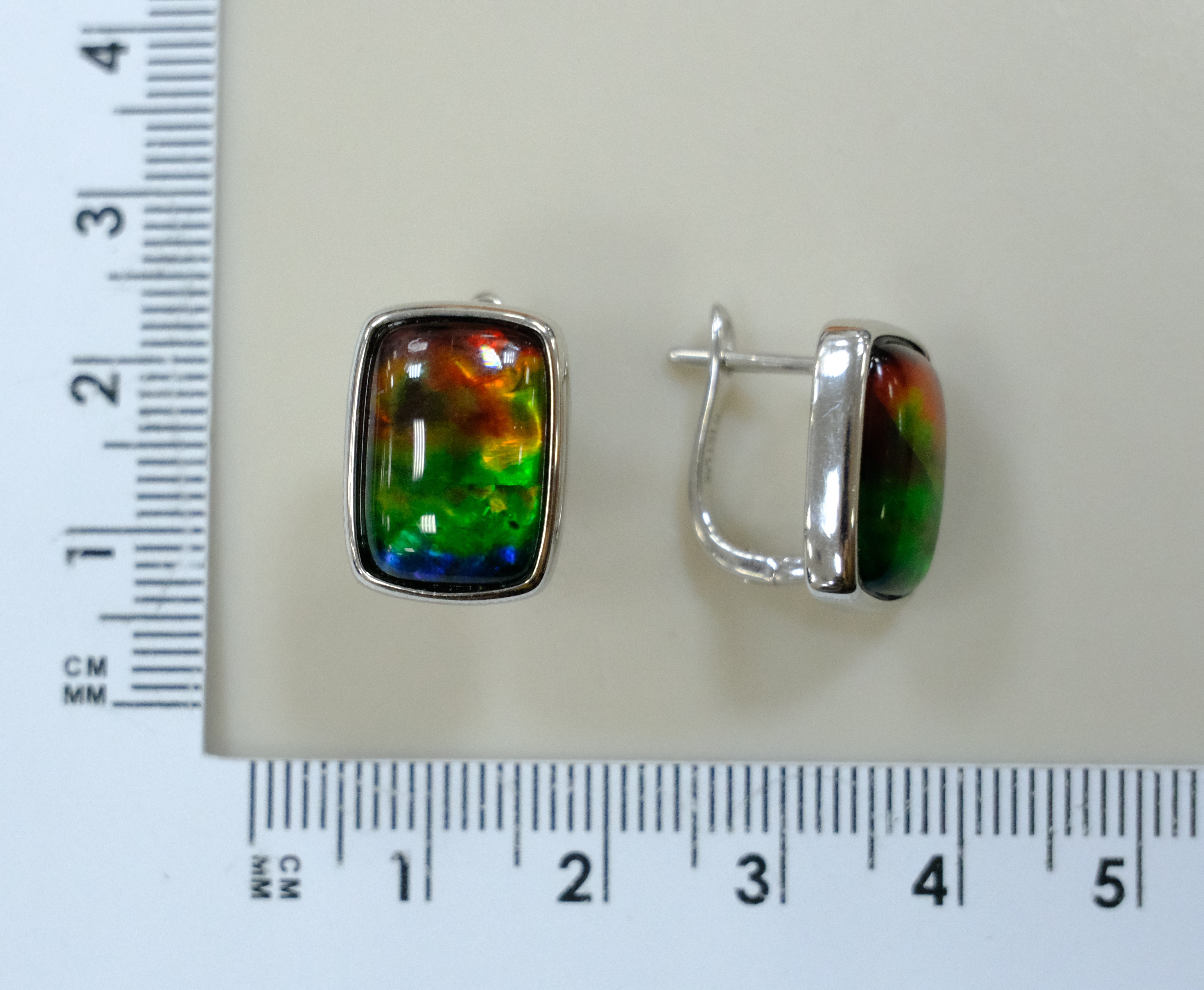 Серебряные серьги с аммолитами